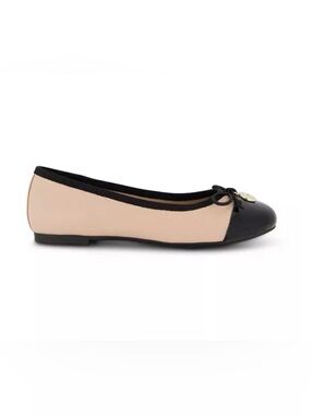 Sam & Libby Two-Tone Ballet Flat in Black & Nude Size 5